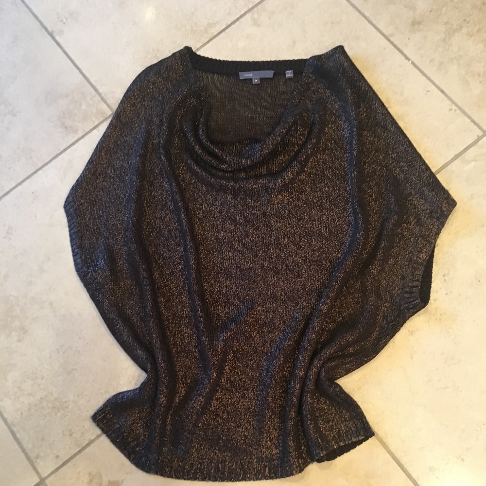 Vince drape neck silky rayon sweater